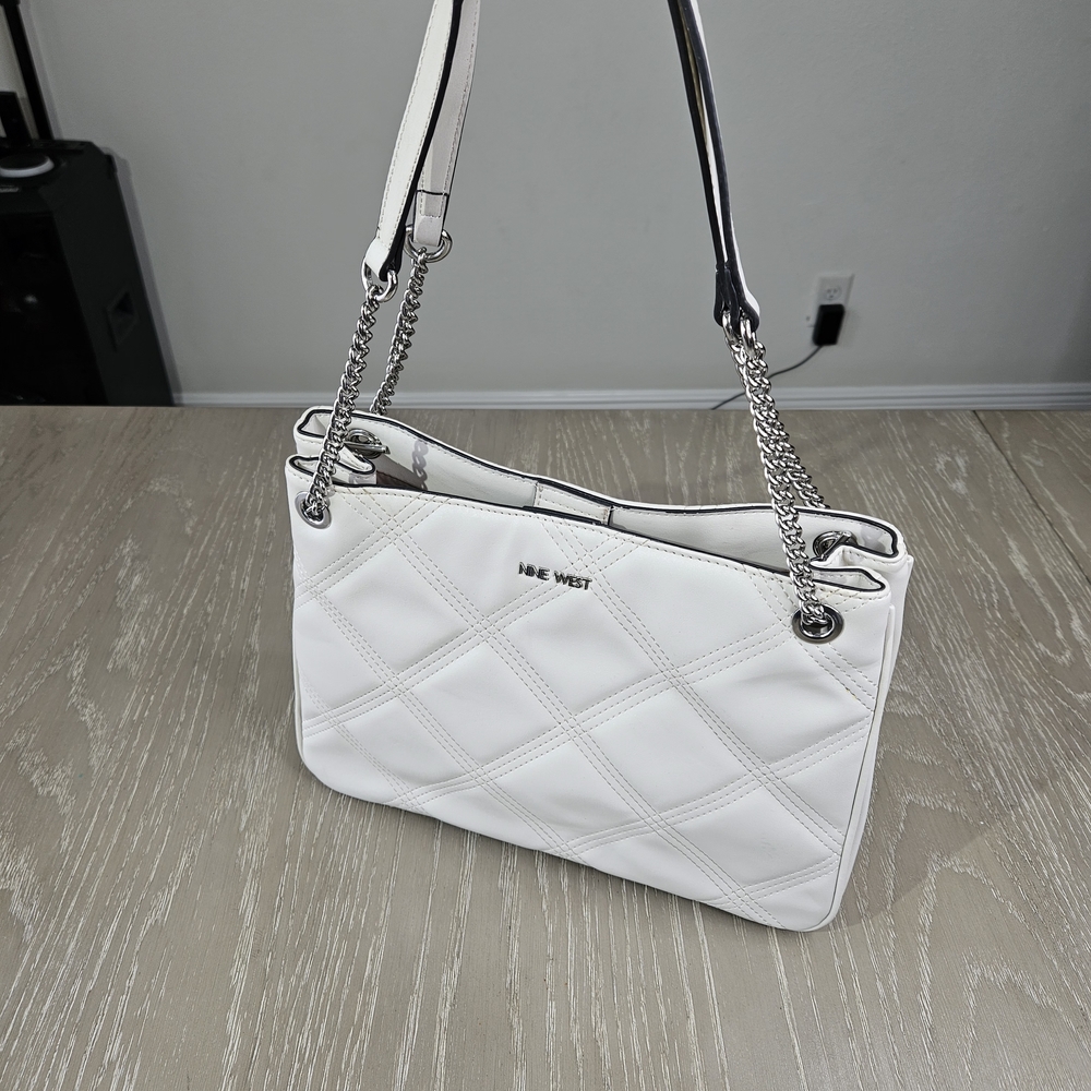 Nine West White Quilted Shoulder Bag